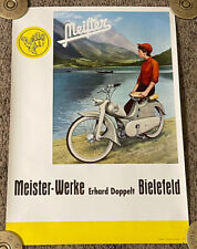 Rare Original 1950’s MEISTER Motorcycle Poster, Rolled, 17x24, Goebel picture