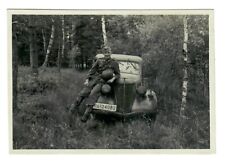 WWII GERMAN Wehrmacht Heer Soldier & Staff Vehicle Original Photo picture