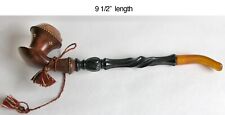Antique Turkish hand-carved Briar Wood Pipe, late 19th C,  9  1/2” Length picture