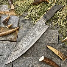 12”CUSTOM HAND FORGED Damascus Steel Chef knife Blank Blade Knife Making Supply picture