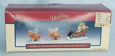 Noma Dickensville Collection Rare Porcelain Reindeer & Sleigh Lemax picture