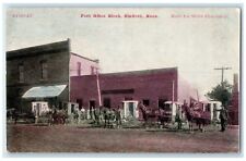 1912 Post Office Block Stafford Kansas KS, Horse Wagon Carriage Antique Postcard picture