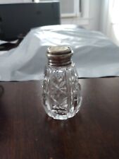 CRYSTAL SALT SHAKER w/STERLING SILVER TOP picture