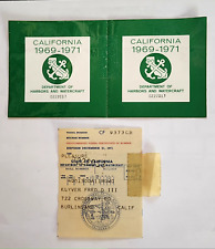 1969-1971 California NOS - DMV Issued Boat Vessel Sticker & Reg Card picture