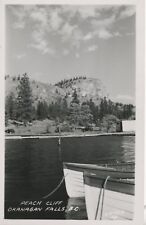 Peach Cliff Okanagan Falls BC Lake Boats Unused Vintage Real Photo Postcard E6 picture