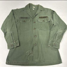 VTG Vietnam Era 1967 US Army Shirt Mens Cotton Sateen OG 107 DSA 100-67-C-0068 picture