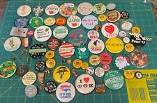 HUGE Antique Vintage Pinback Pin Button Lot for Collector 65+ F picture