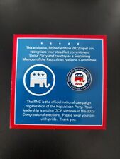 Authentic RNC Republican GOP 2022 Elephant Lapel Pin Souvenir Hat Pin New oncard picture