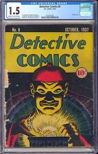 Detective Comics #8 RARE Classic Cover Platinum Age Unrestored DC 1937 CGC 1.5 picture