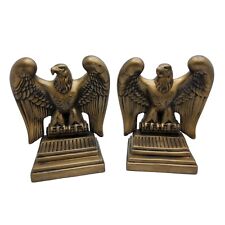 vintage 1968 pair of handmade ceramic eagle bookends/mantle decor picture
