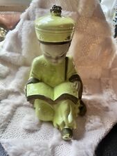 Vintage Asian Boy Reading a Book Statues Figures Chartreuse picture