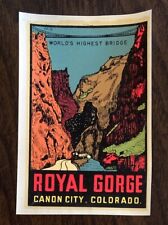 Vintage 1964 - Royal Gorge Decal & Sleeve - Canon City, Colorado, Highest Bridge picture