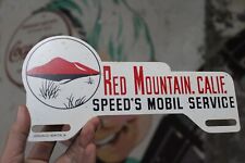 1950s SPEED'S MOBIL SERVICE RED MOUNTAIN CALIFORNIA PAINTED METAL TOPPER SIGN picture