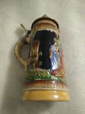 Original King Beer Stein Handmade Pewter Lid Made Germany 8” ML17A picture