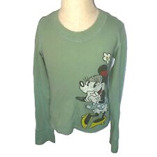 Disneyland Resort Kids Size S Green Minnie Mouse Waffle Long Sleeve Top picture
