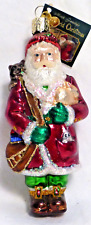 OWC Old World Christmas Blown Glass Woodland Santa #40028 raccoon, bunny forest picture