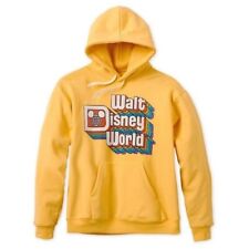 Walt Disney World Retro Hoodie Logo Sweatshirt Bright Yellow Unisex Size Medium picture