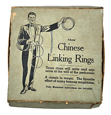 Vintage Adams Chinese Linking Rings With Box Rings Unite And Separate Magic Fav picture