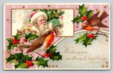 c1910 Santa Claus Song Birds Toys Tree Ornament Christmas P205 picture