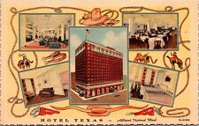 Linen Postcard Multiple Views of Hotel Texas in Fort Worth, Texas~139662 picture