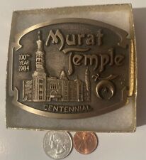 Vintage Metal Belt Buckle, Brass, Murat Temple, Shriners, Masons, Masonic, picture