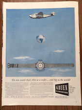 1943 Gruen Watch Ad Thin as a Wafer Pan American World Airways picture