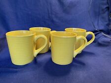 RARE Royal Norfolk  Canary Yellow Ceramic Ribbed Coffee Tea Mug - 4 Available picture