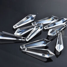 10PC Clear Crystal Glass Chandelier Lamp Lighting Part Prisms Drop Pendant 55MM picture
