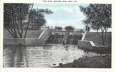 Beaver Dam Wisconsin~Water Below The Dam~1940s Bluesky Postcard picture