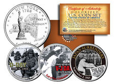 WORLD WAR II 3-Coin Set NY Statehood US Quarters * D-DAY * V-J DAY * End of WWII picture