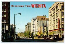1960 Looking West Intersection Broadway Douglas Downtown Wichita Kansas Postcard picture
