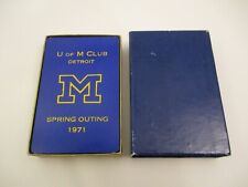 Vintage 1971 Playing Cards Univeristy of Michigan U of M Club Detroit picture