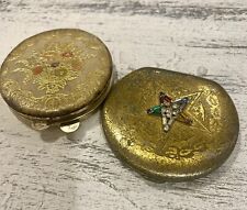 TWO VINTAGE POWDER COMPACTS/one Is Beautifully Jeweled- picture