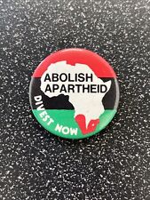 Abolish Apartheid Divest Now Pin South Africa Civil Rights Button picture