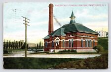 c1908~Pawtucket Pumping Station~Street View~Rhode Island RI~Antique Postcard picture