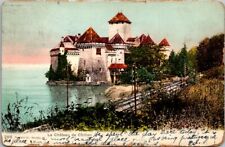 Postcard Chateau de Chillon Castle Switzerland Vintage picture