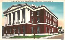 Vintage Postcard 1920's U.S. Post Office And Court House Harrisonburg Virginia picture