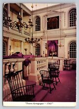 Interior Of Touro Synagogue Newport Rhode Island Vintage Unposted Postcard picture