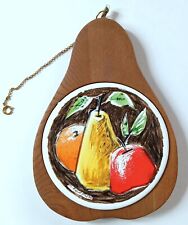 Vtg 60s Signed Fred Press Cheese Snack Board Tile Tray Trivet Mid Century MCM picture
