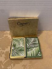 Vintage Caspari Playing Cards Fern, Leaves Greens Double Deck Complete EUC picture