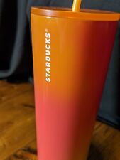 Starbucks 2022 Summer Mango Orange Pink Ombre Stainless Tumbler 24oz Venti Cup picture