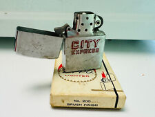 Old Vtg 1950's ZIPPO Cigarette Lighter Pat. 2517191 CITY EXPRESS Advertising USA picture