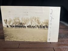 Vintage 1914 Horse Riders at Fort Keogh Army RPPC Postcard Miles City MT Montana picture