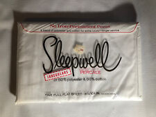 Vintage NOS NIP SleepWell Full Sized White SEALED Sheet Made USA Encee Percale picture