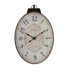 A n' B Home Wall Clock Classic Mechanical Analog Metal Wood Oval Antique White picture