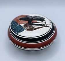 Vintage Hand Made and Painted In Greece Lidded Jewelry Container, Trinket Box picture
