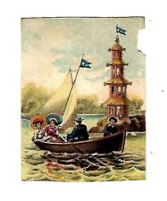 c1890 Trade Card Sail Boat, Tower picture