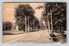 Oberlin OH-Ohio, West College St, Antique, Vintage c1912 Souvenir Postcard picture