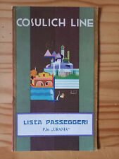 Vintage 1932 Cosulich Line Urania Passenger List picture