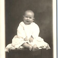 ID'd c1910s Lincoln, NE Cute Baby Girl Portrait Real Photo Postcard Gettle A69 picture